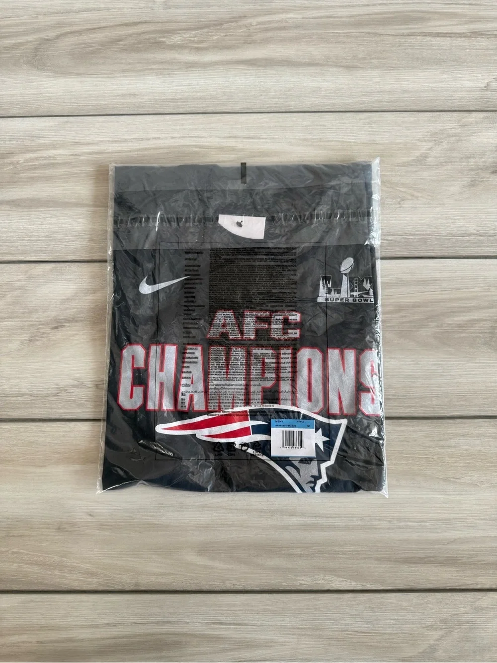 Nike Patriots Anthracite 2025 AFC Champions Roster Tee Grey Various Sizes NWT
